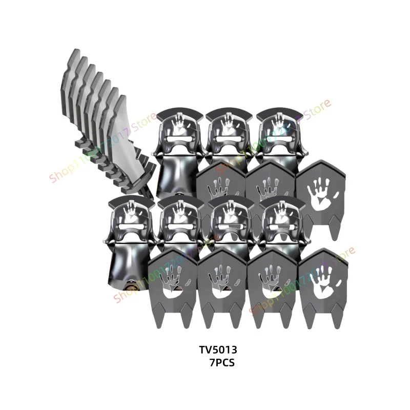 7 قطعة فيلم أنيمي TV6401 TV6402 سلسلة عمل أرقام كتل لعبة Orcs جنود حروب القرون الوسطى قوالب بناء نموذج اللعب هدية