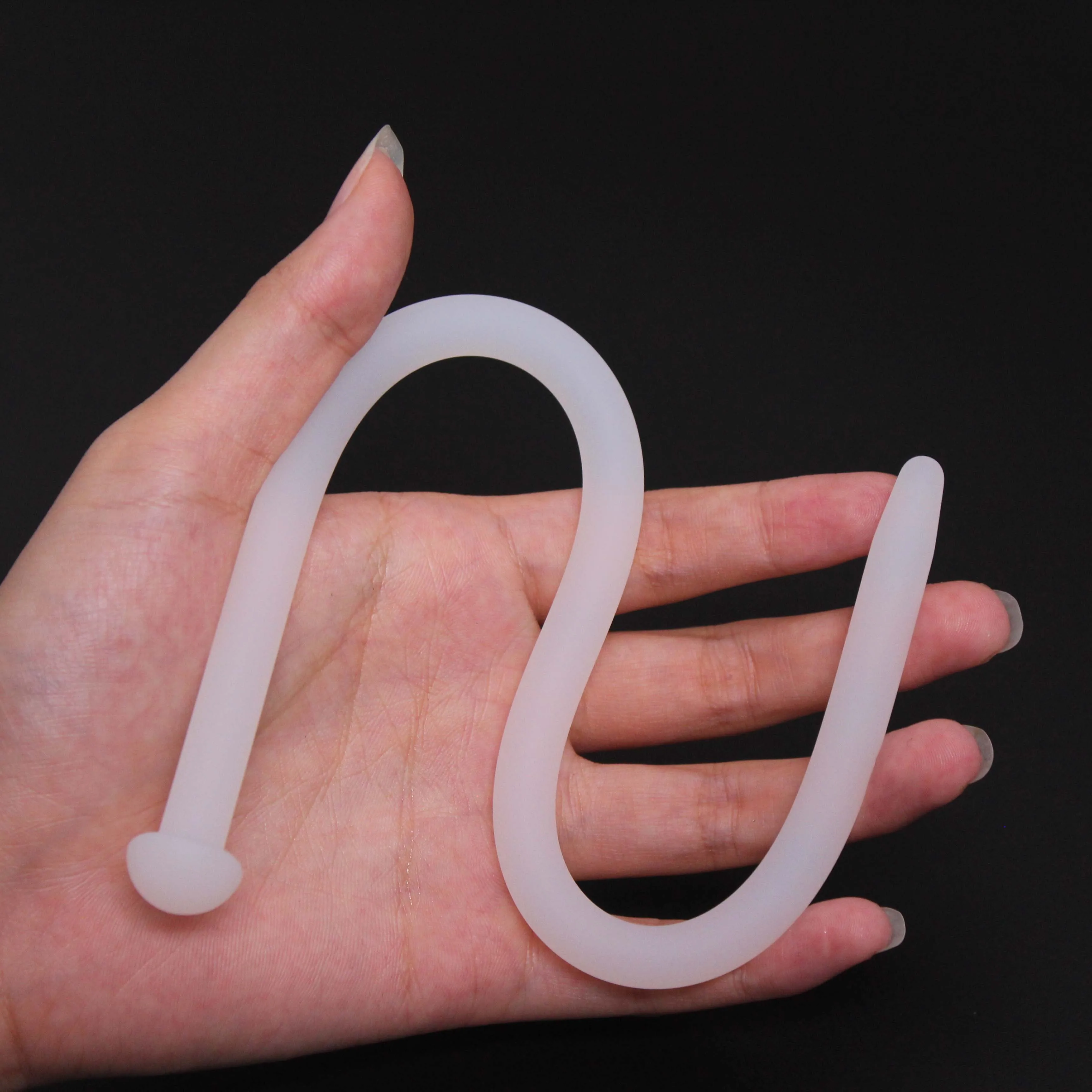 White Soft Pure Silicone Urethral Irritation Tube Dilator Penis Insert Plug Sounding Penis Plug Horse Eye Stimulation Sex Toys