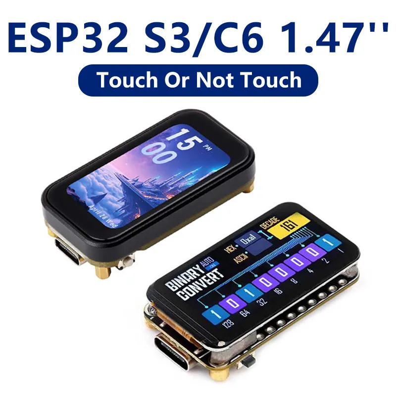 ESP32 C6/S3 development board 1.47 inch 172x320 LCD touch display SD slot compatible with Arduino