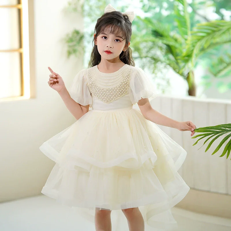 

Новые модные платья для выпускного вечера, кружевные платья с короткими рукавами для девочек на вечеринку и свадьбу, летнее детское вечернее платье для девочек 3-13 лет