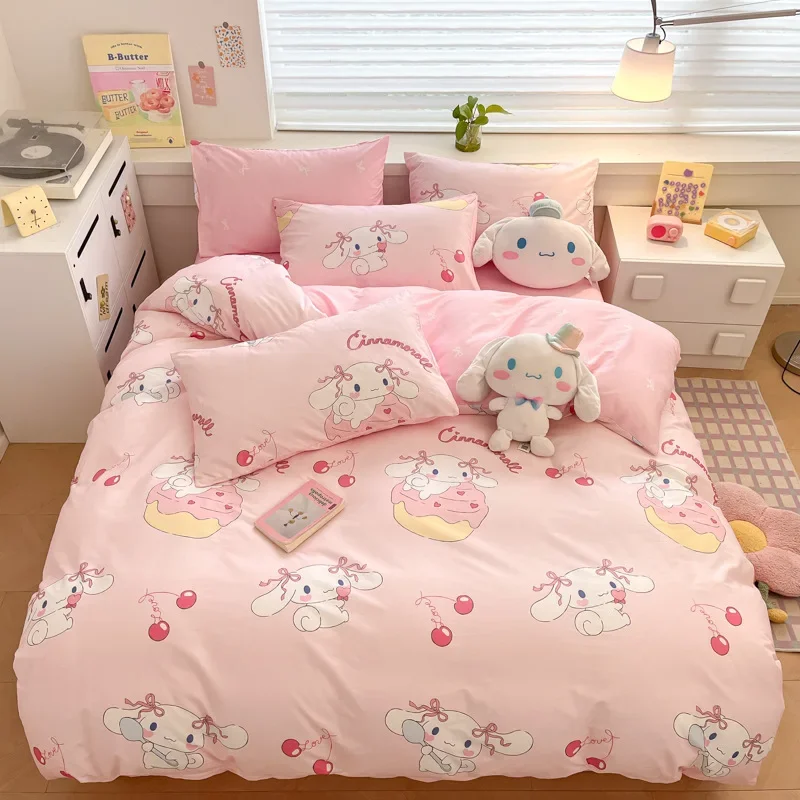Kuromi Melody Cartoon Duvet Cover Hello Kitty Cinnamoroll Kids Bedding Set Student Dormitory Cute Duvet Cover Bedroom Decor - Image 2
