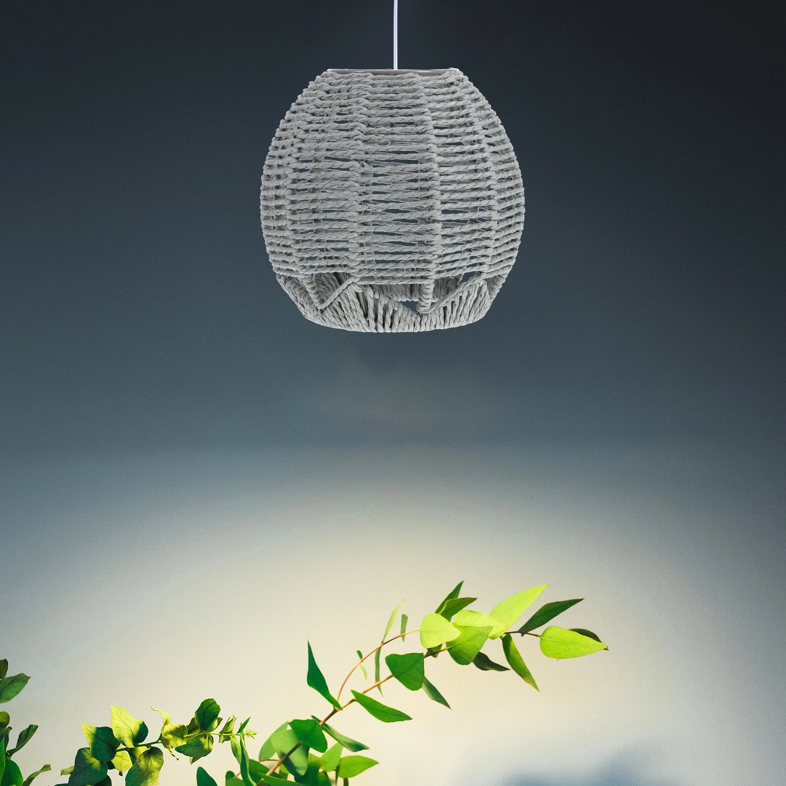 

Imitation Rattan Lampshade Woven Chandelier Cover Modern Style Bedroom Living Room Warm Atmosphere Easy Install Wall