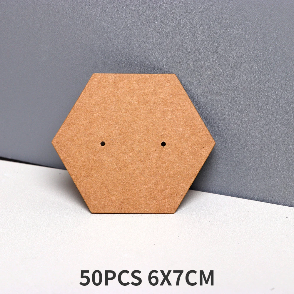 50PCS Hexagonal Earring Display Cards for Packaging