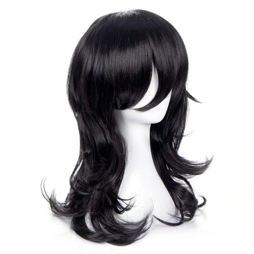 Halloween Cosplay Wig Anime Black Long Wave Women Costume Hair Wigs for Adult Cos Anime Party Halloween Christmas Comic