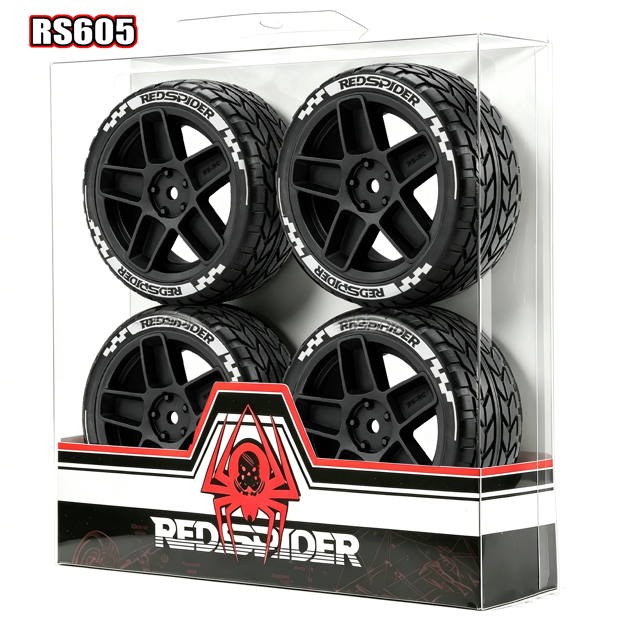 RED SPIDER 4Pcs 65mm 1/10 RC Drift Tires Wheels for 1:10 RC Rally Car Tamiya TT01 TT02 XV01 XV02 PTG-2 HSP  Kyosho Upgrade Parts