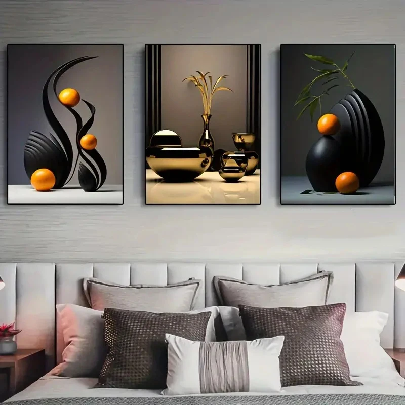 ملصقات مطبوعة على القماش التجريدي ، نحت ثلاثي الأبعاد ، رسومات جدارية من السيراميك ، غرفة المعيشة ، غرفة النوم ، ديكور الحمام ، 3 طقم