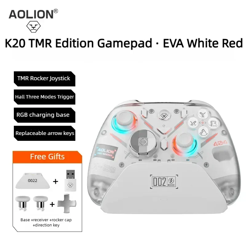 Aolion K20 TMR Joystick für Switch 2 RGB Wireless Gaming Controller mit Ladestation Gamepad Hall Trigger für Switch/PC/Telefon