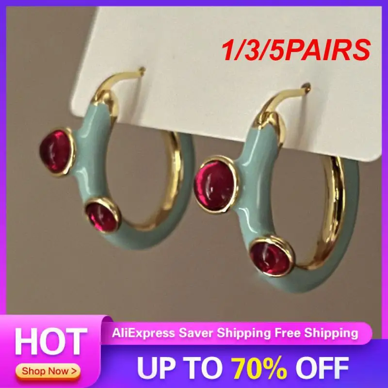 1/3/5PAIRS French Earrings Luxury Charming Party Jewelry Earrings Jewelry Accessories High-end Oil Dripping Earrings