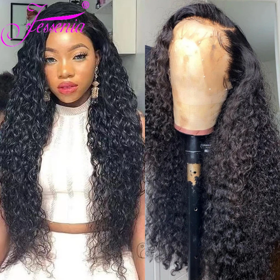 Water Wave Human Hair 13x4 Lace Frontal Wig Brazilian 4X4 Lace Closure Wig Unprocessed Hair Loose Water Deep Wave For Women Wig