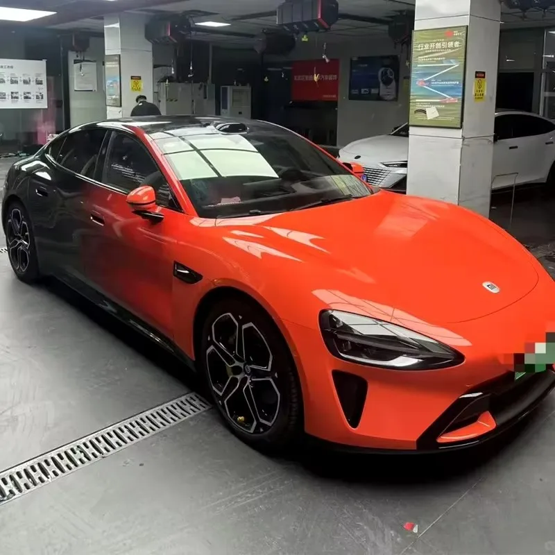 Car Wrap Printed Vinyl Custom Design Color Change Vinyl Foil Orange-Black Self-adhesive Vinyl Car Wrapping