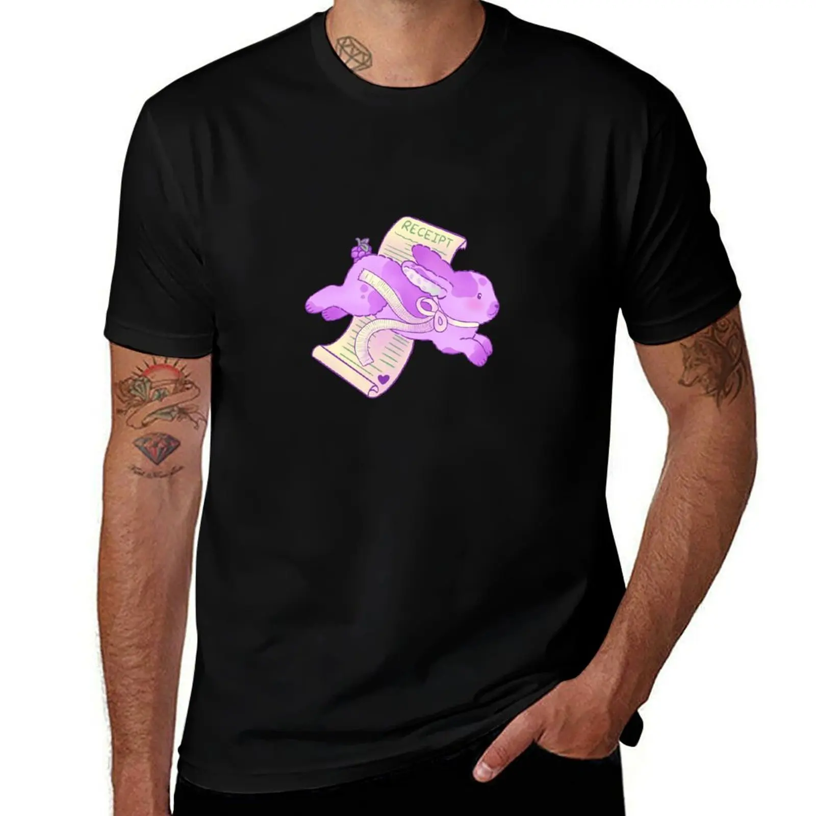 

Grape Bunny Receipt – Cute Kawaii Animal Design T-Shirt boys whites anime clothes boys animal print men t shirt