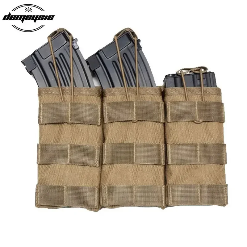 Pochette per caricatori Molle Custodia per caricatore aperta a sgancio rapido Airsoft Tattica AK AR M4 AR15 Borsa per caricatore singola doppia