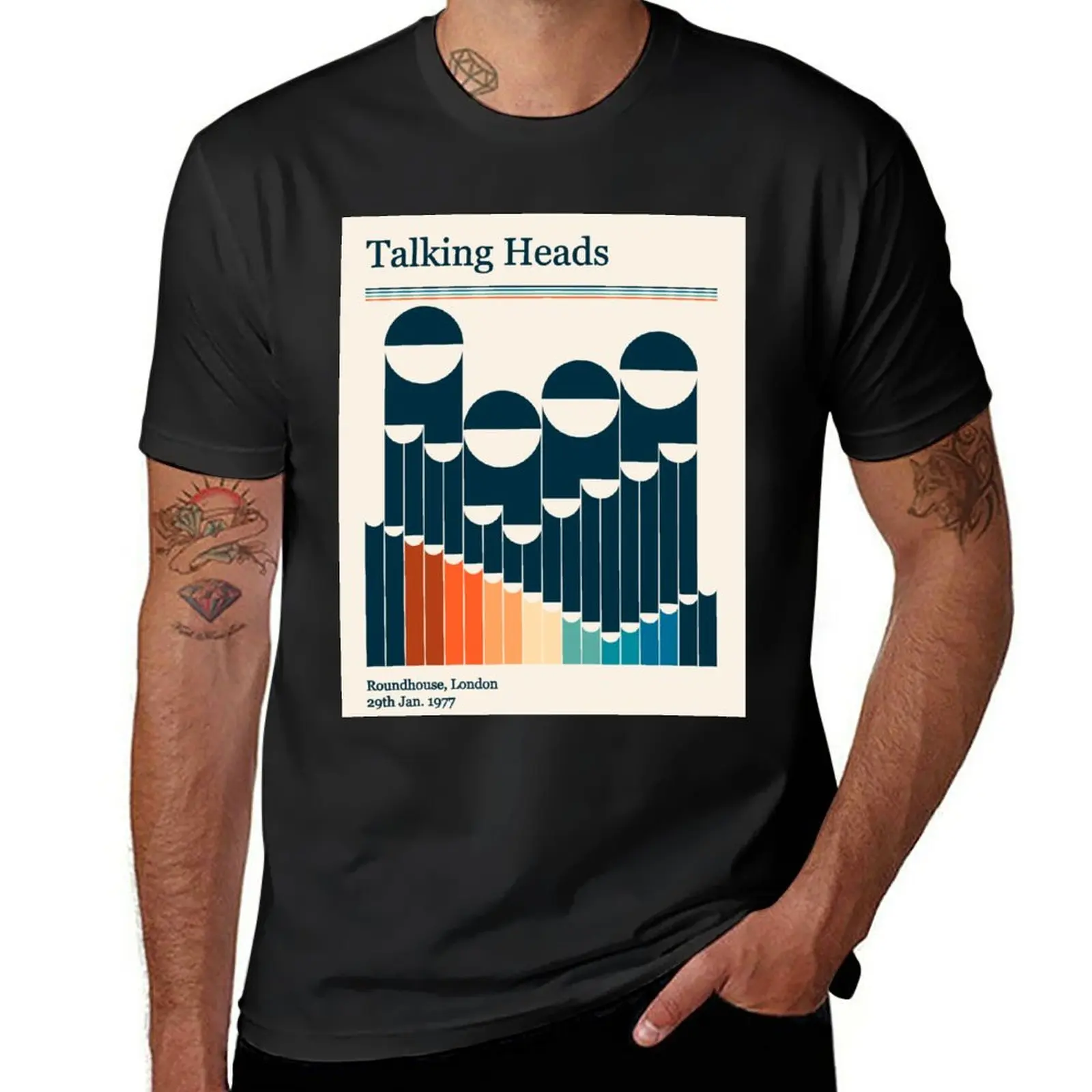 

New Talking Heads Retro Gig Poster T-Shirt black t shirt anime clothes oversized t shirts for men