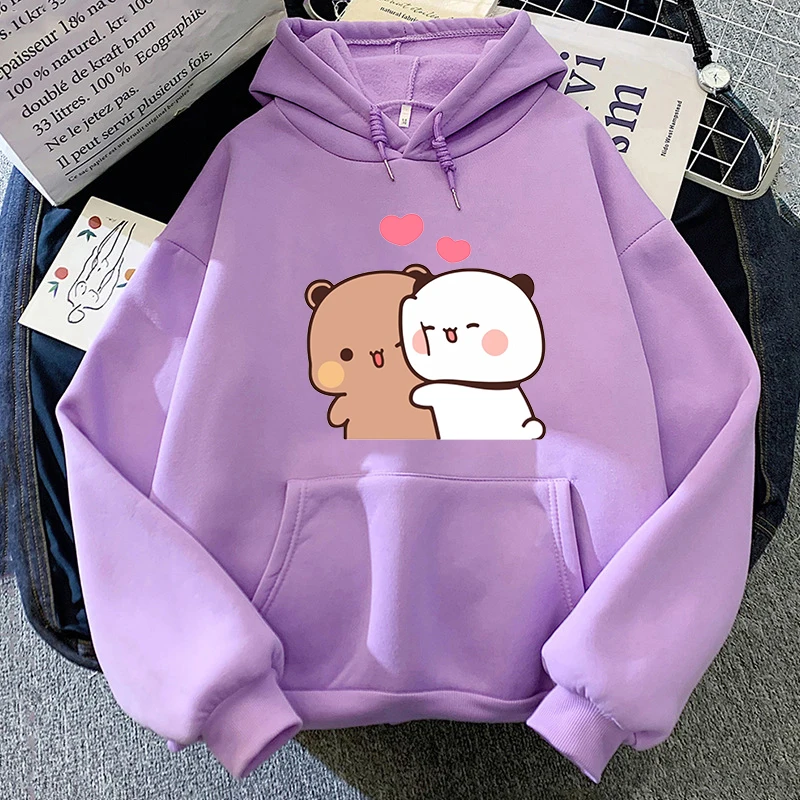 Kawaii Panda Bubu Dudu stampa felpa con cappuccio Cartoon coppia tuta autunno inverno donna cappuccio felpe uomo felpe con cappuccio y2k stile Pullover