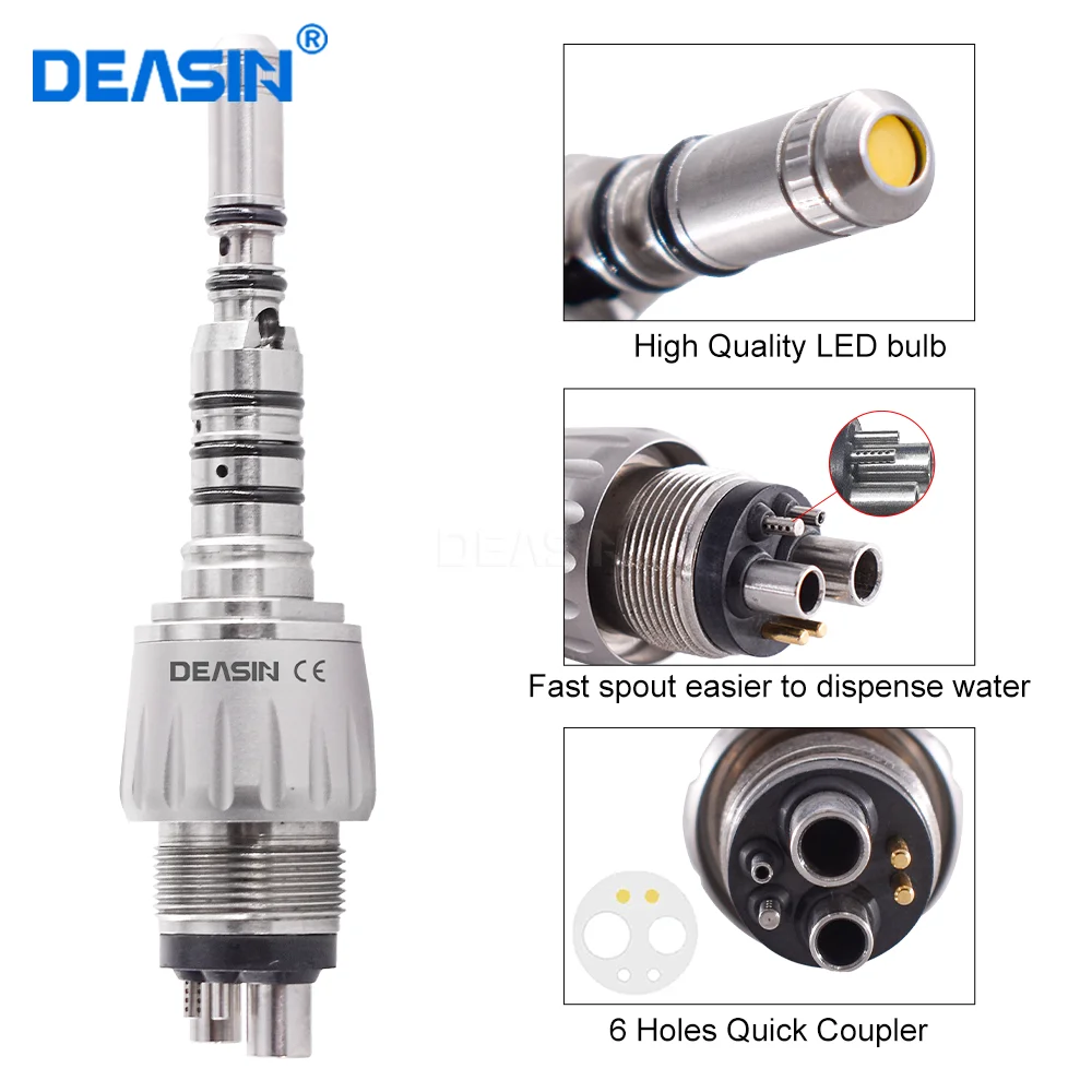 

Dental Handpiece coupler For kavo 9000 Fiber Optic Handpiece Adaptor Coupling LED Coupler M6 Holes with water filter