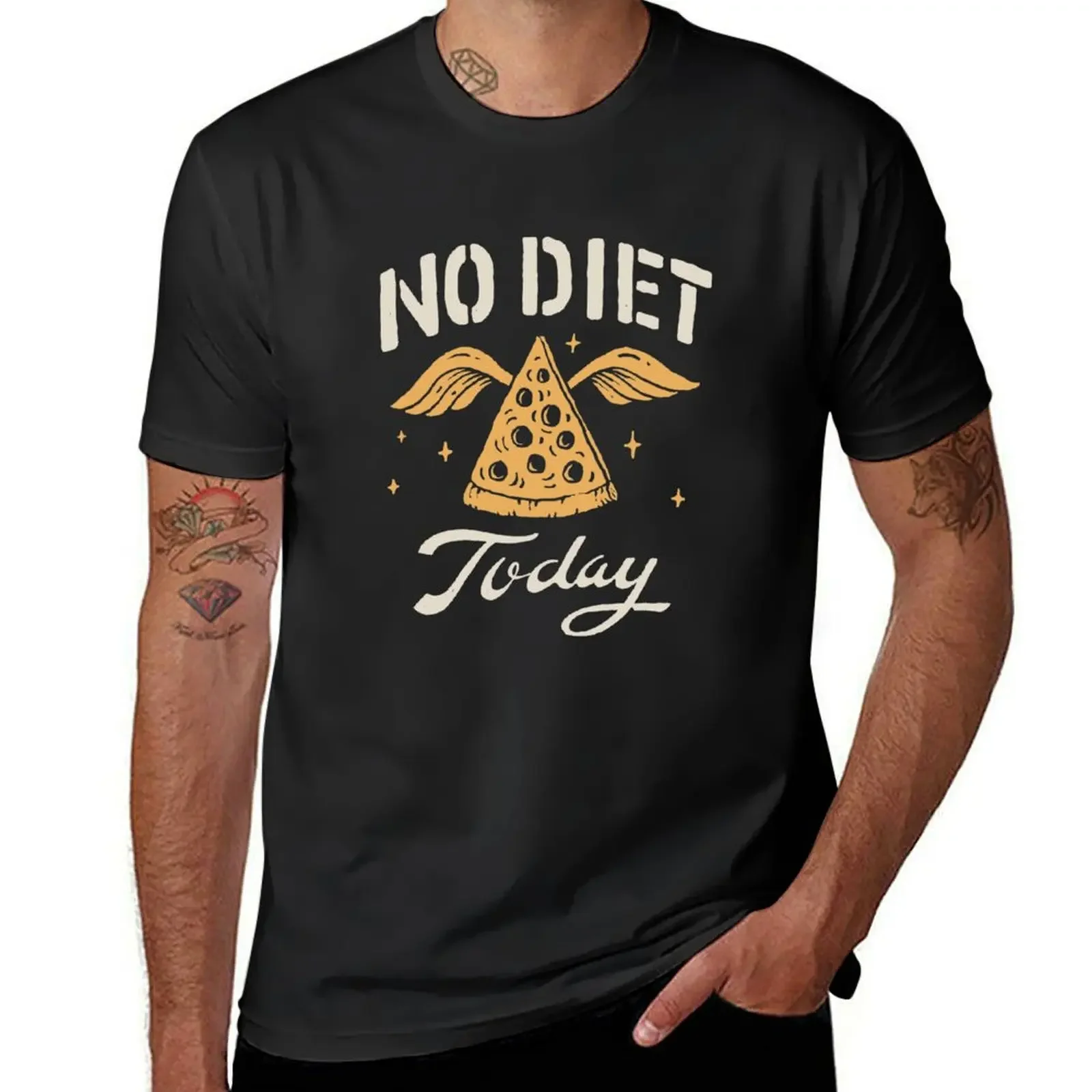 No Diet Today T-Shirt boys animal print vintage clothes Blouse T-shirt men