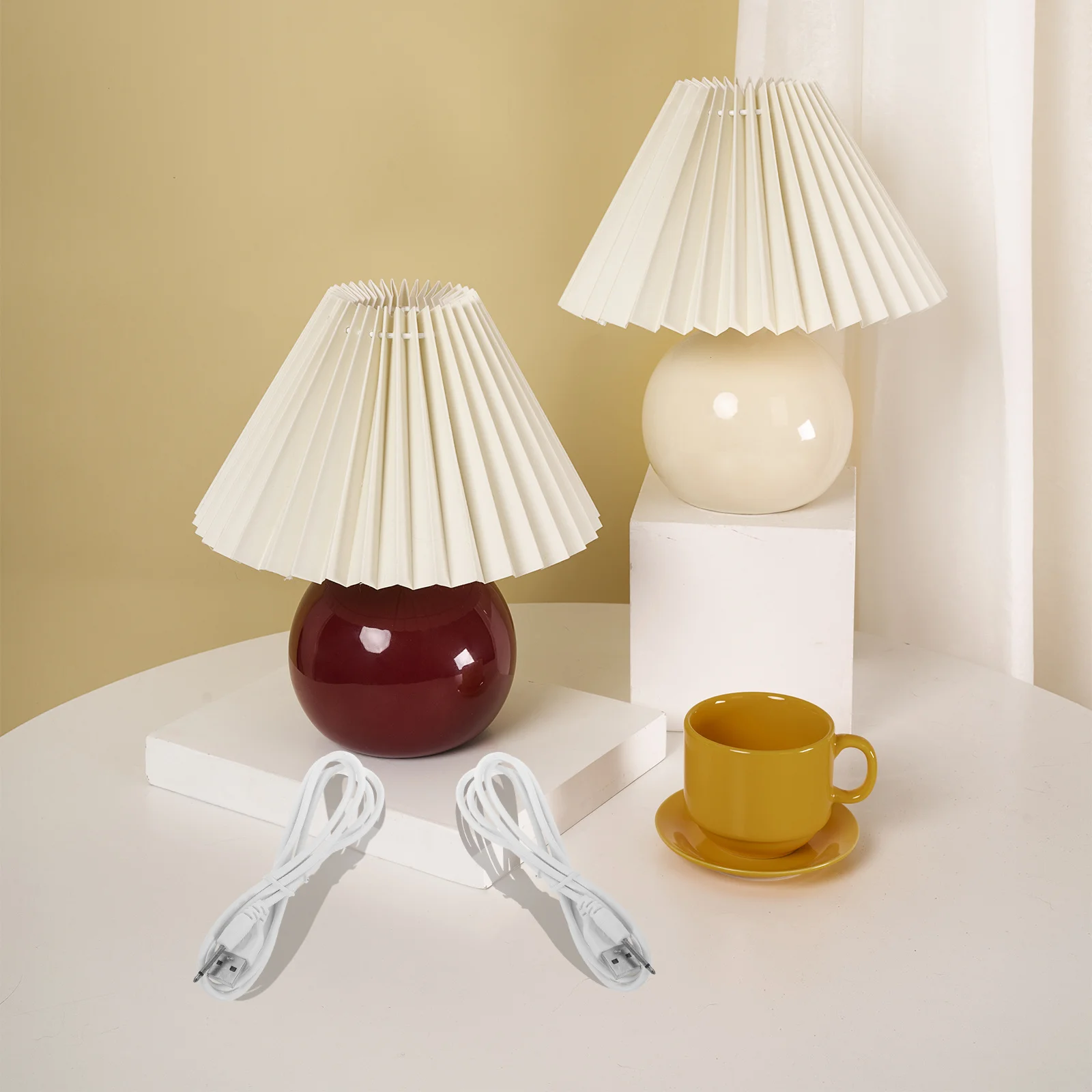 

2Pcs USB to Dc .5mm Charging Cable Replacement for Table Lamp Small Fan Instrument USB Power Supply