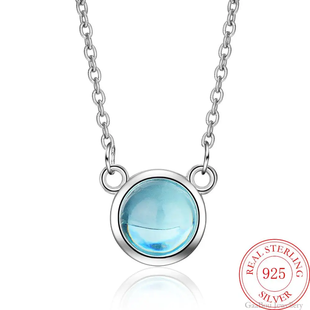 Fashion 925 Sterling Silver Round Crystal Bear Pendants Necklaces For Women Wedding Luxury Quality Jewelry  Offers