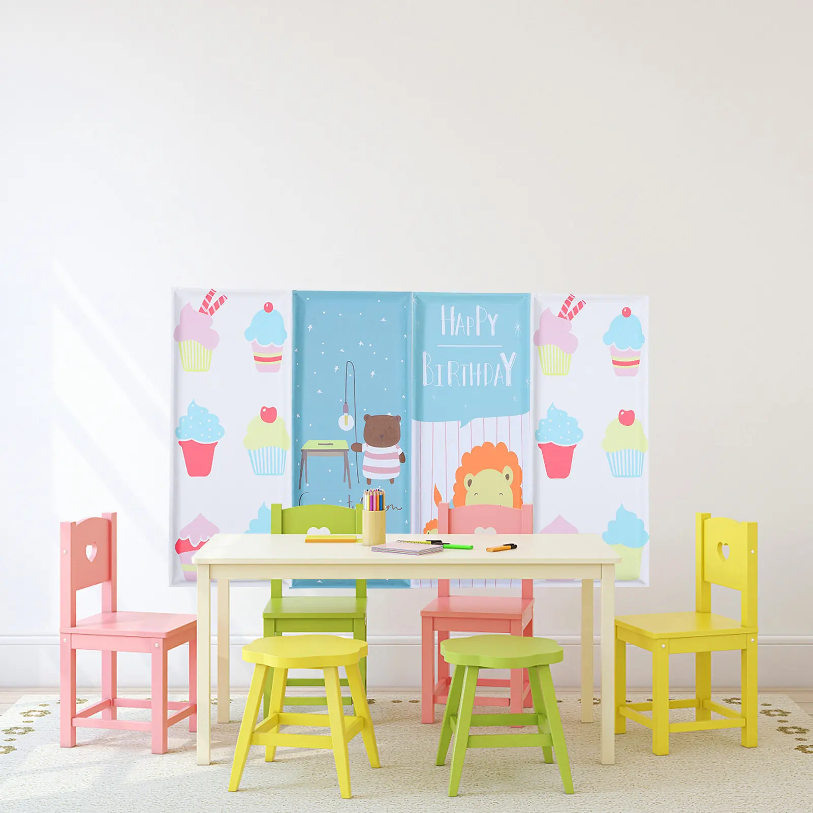 21A 20x50cm Anti collision Wall Sticker Cartoon Protective Pad Kids Room Decor Removable Adhesive Baby Safety Wall Background