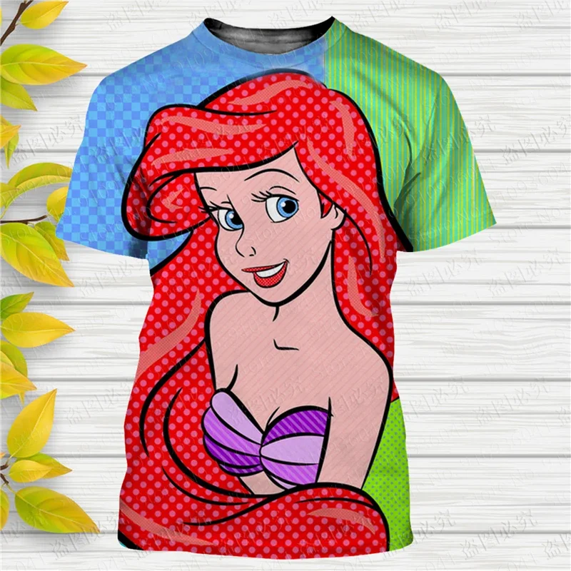 The Little Mermaid classic 3D print Disney t shirt  men women Short Sleeve casual style Summer Casual Streetwear Tee Tops