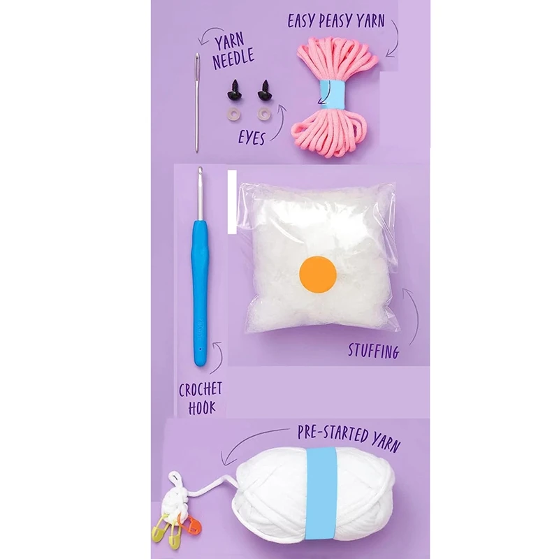 ชุดถักโครเชต์สำหรับผู้เริ่มต้นชุดถักโครเชต์สำหรับวันแม่ของขวัญสำหรับคุณแม่อุปกรณ์งานประดิษฐ์ DIY