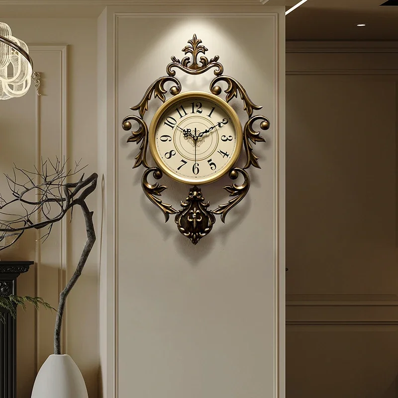 

Black European Wall Clock Small Premium Elegant Luxury Living Room Clocks Aesthetic Design Orologio Da Parete Room Decoration