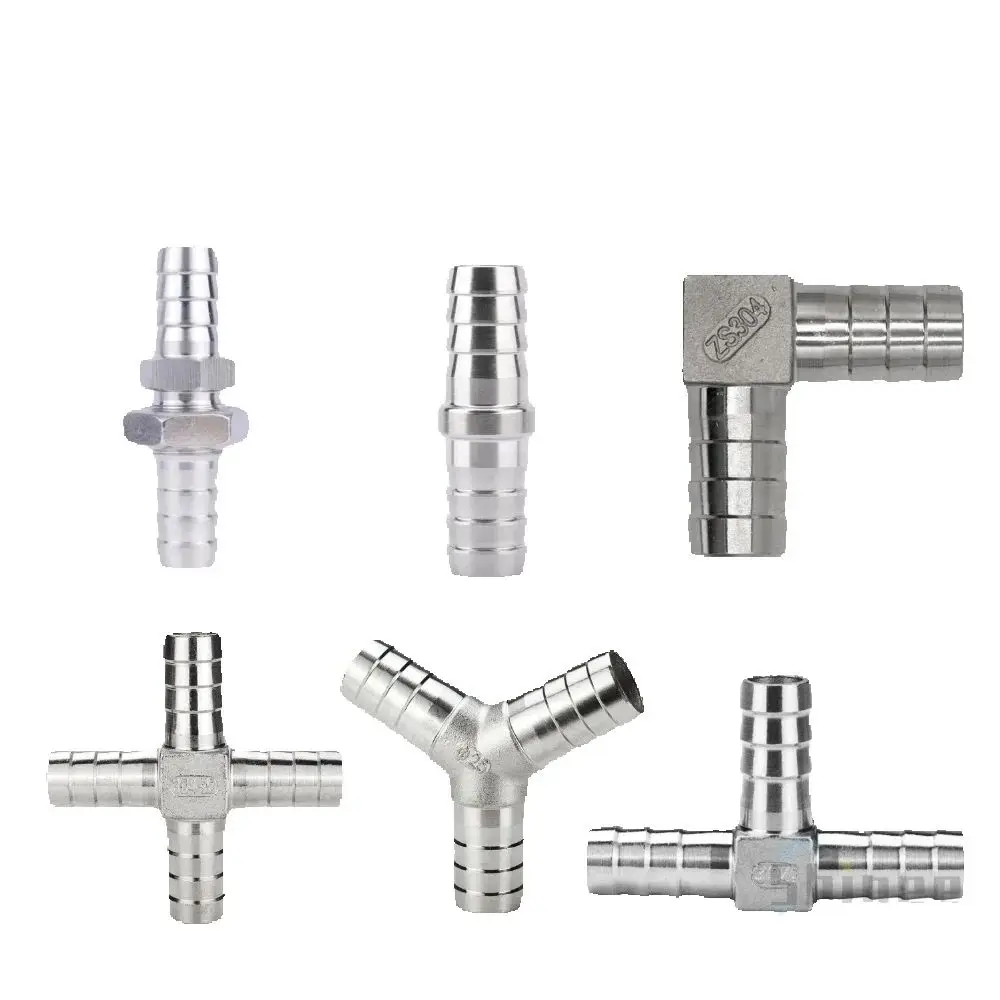 304 Stainless Steel Pipe Fitting Connector 6mm 8mm 10mm 12mm 13mm 14mm 15mm 16mm 19mm 20mm Hose Barb Tee Y T Type 3 Three Way
