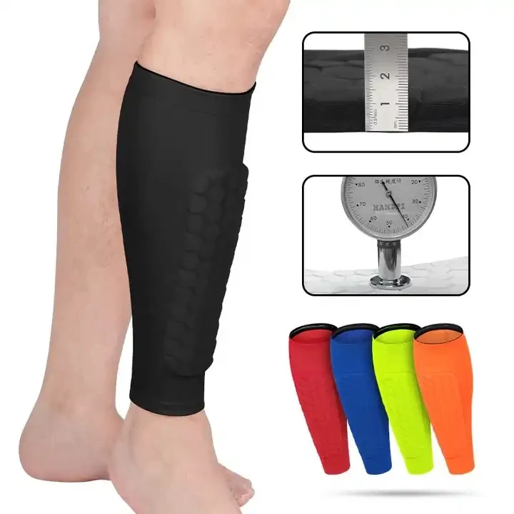 

Unisex Men Women Compression Honeycomb Football Shin Guards Calf Sleeve Soccer Shinguard Football Shinpad Baseball Leg Guard