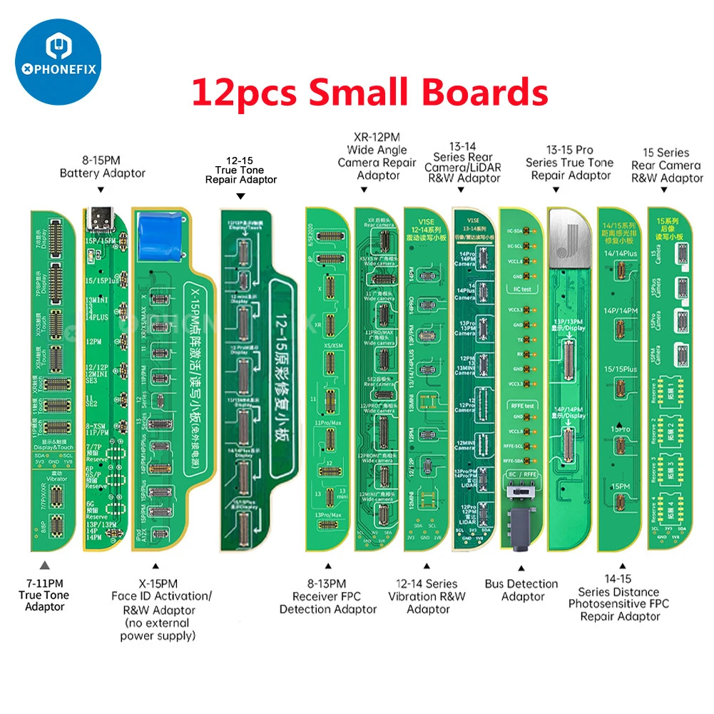 JCID Function Board Dot Matrix Face ID Photosensitive LCD Original Color Fingerprint Battery Repair with V1SE for iPhone X-17PM