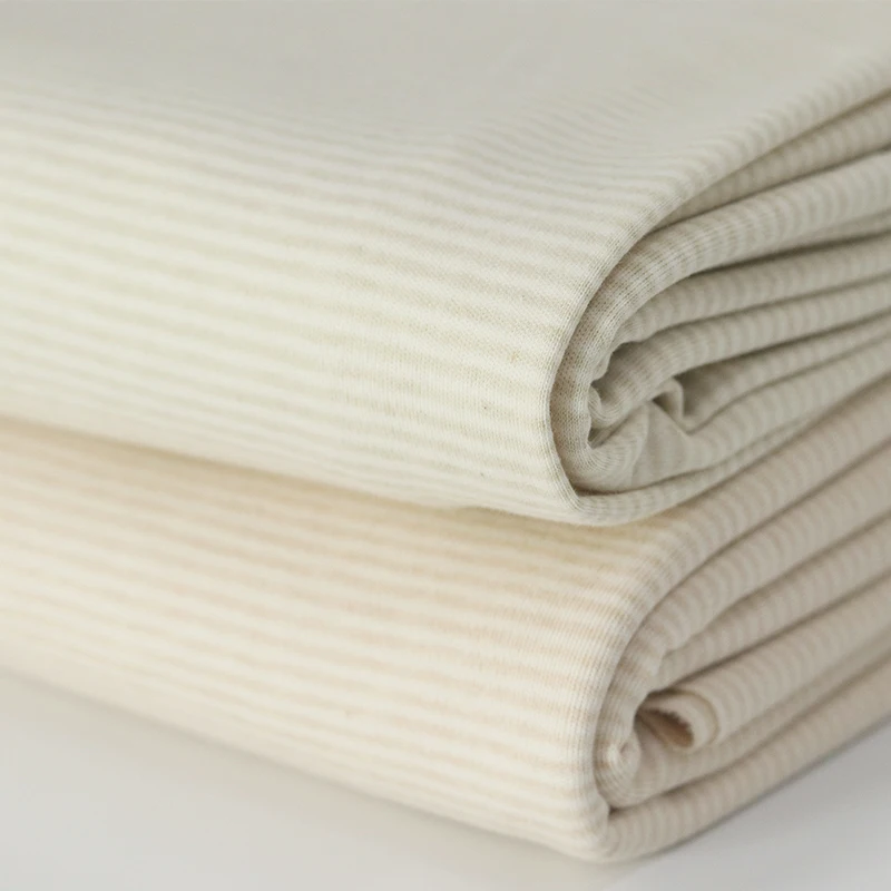 50*180cm organic cotton jersey fabric baby natural colored cotton knitted fabric by half meter