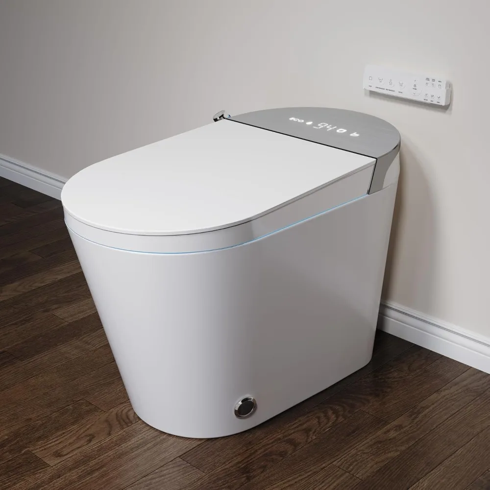 

Умный унитаз с функцией биде, автоматическим открыванием/закрыванием, сенсорным управлением, подогревом сиденья, подачей теплой воды, сушкой, без бачка, двойным смывом, доставка по США