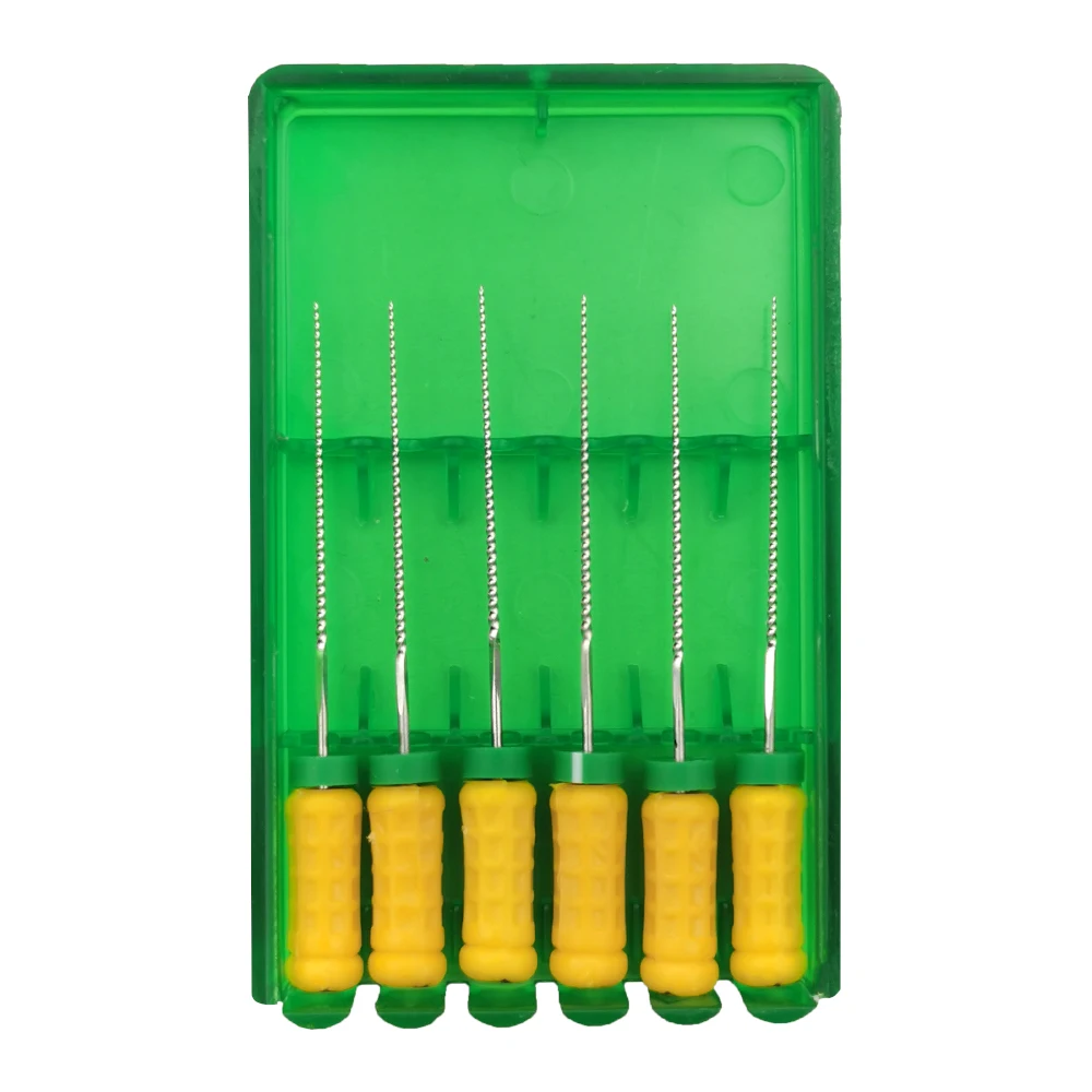 Uso manual de archivos K de acero inoxidable dental 15 # 20 # 25 # 40 # Mallefer K-File 21mm/25mm/31mm archivos instrumentos endodónticos de
