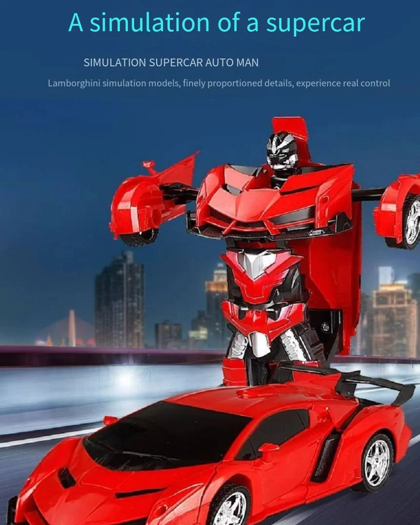 Operación Simple niño transformar coche de control remoto robot coche de juguete para niños regalo de cumpleaños de Navidad