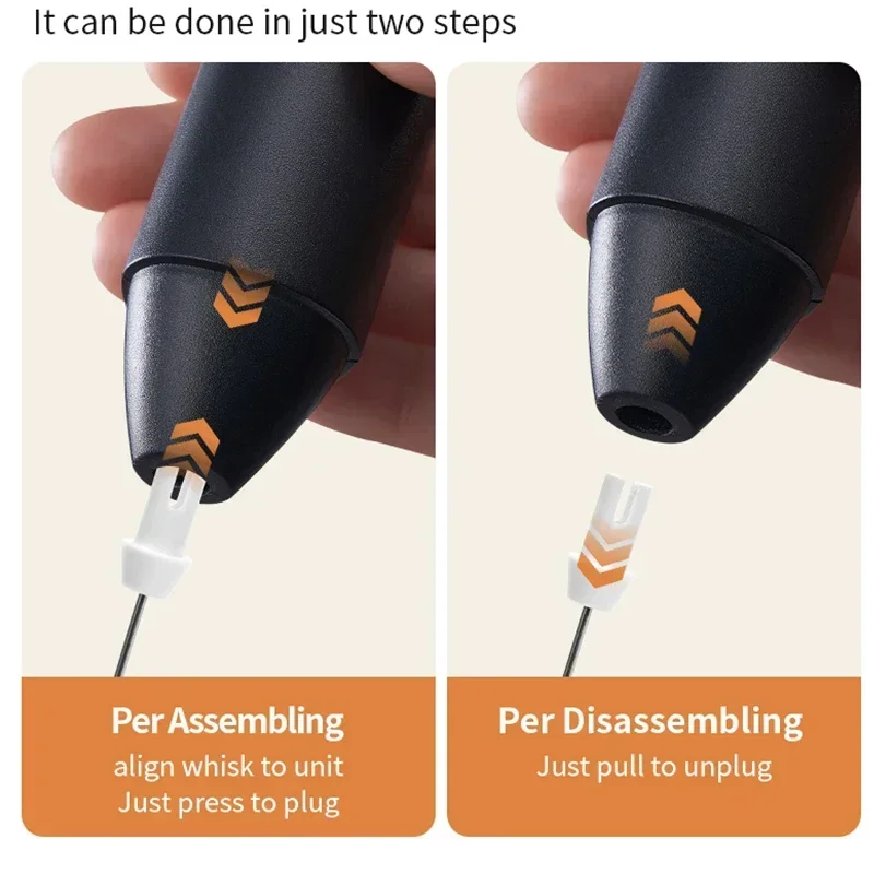 Espumador de leche eléctrico inalámbrico, batidora de mano USB, Espumador de leche 2 en 1 para café capuchino, batidor agitador de líquido, minilicuadora