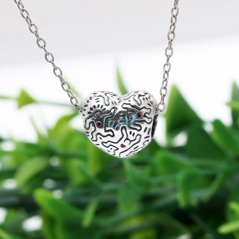 New Original 925 Sterling Silver Bead Dancing Human Heart Love Charm Fit Pandora Bracelet DIY Women Girl Jewelry Dropship