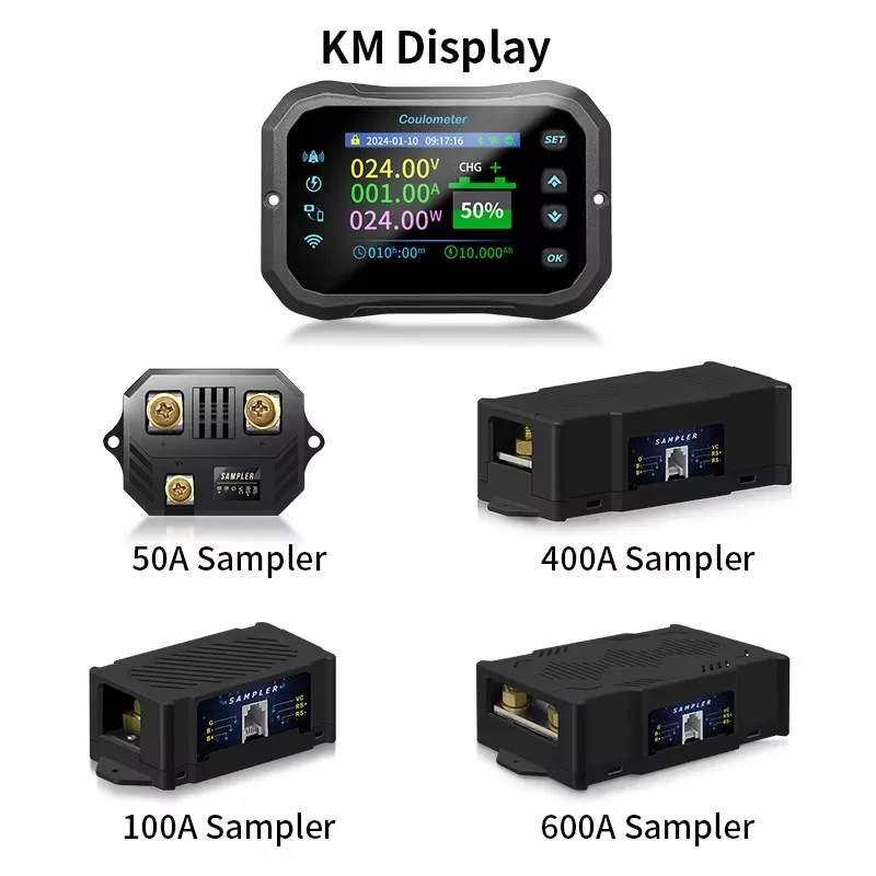 

KM-F Series WIFI Wireless Remote RV Battery Monitor Power Volt-Ammeter lithium Lead acid Battery Capacity Indicator