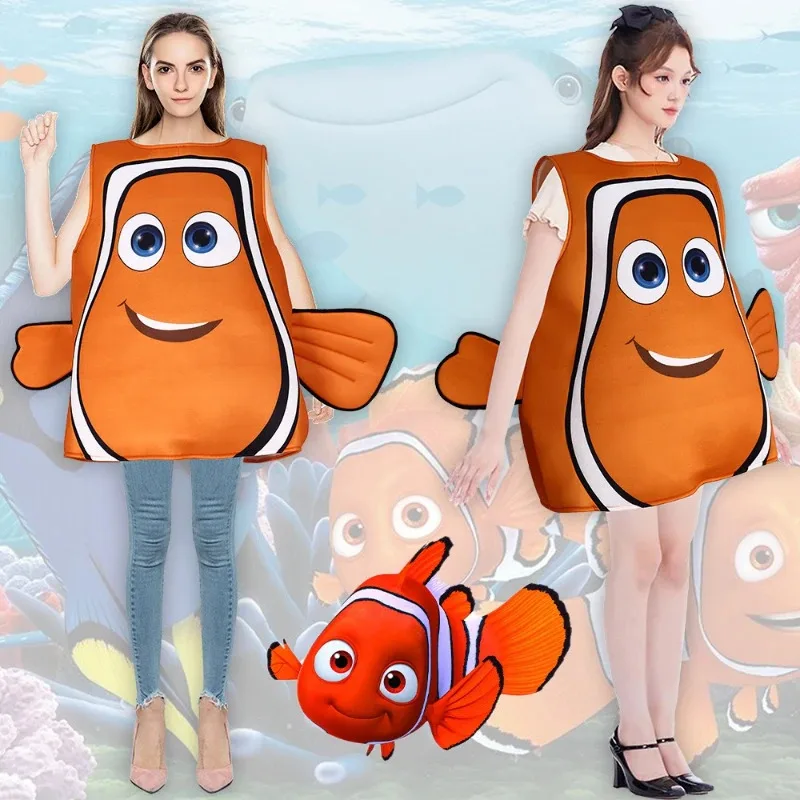 qq28LQHalloween Mobilização Subaquática Clownfish Animal Composto Esponja Traje Pixar Filme Animado Nemo Clo
