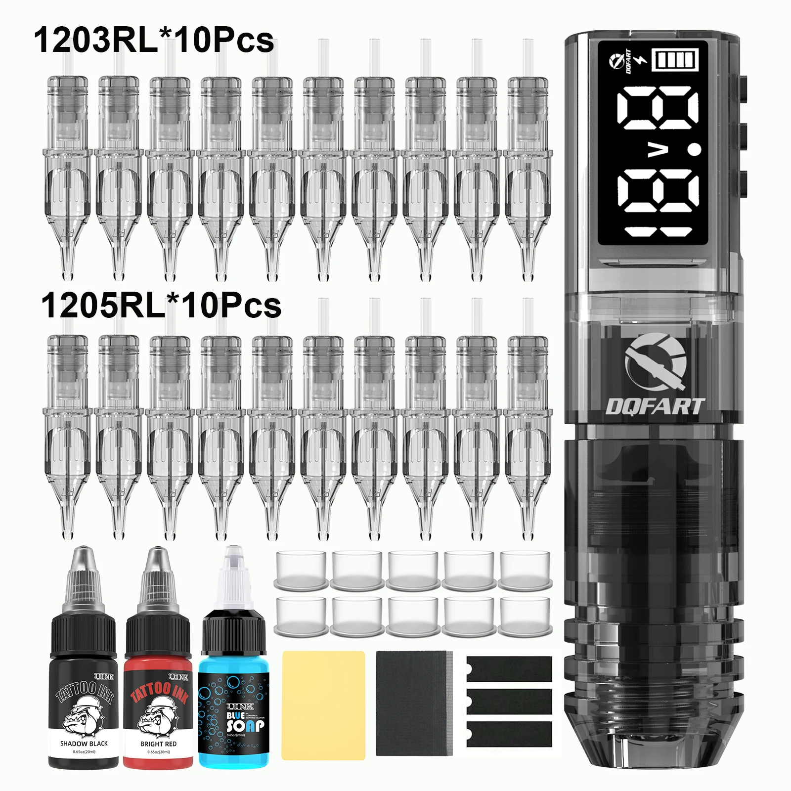 

DQFART Tattoo Kit 1600mAh Wireless Tattoo Machine 6 Hours Tattoo Pen For Professional Tattoo Artist Newbie Tattoo Accessories