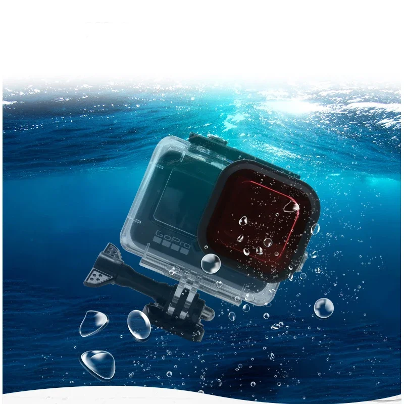 40 متر تحت الماء مقاوم للماء الغوص واقية قذيفة الأحمر الأرجواني الوردي تصفية الطفو Selfie عصا لكاميرا Gopro Hero 9 الرياضية