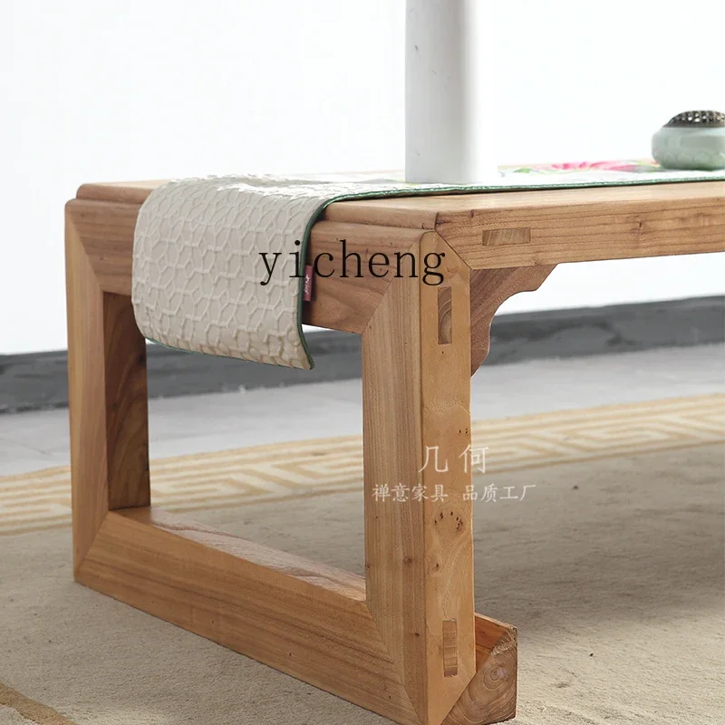 TQH new Chinese zen furniture coffee table solid wood tatami kang few bay window tea table