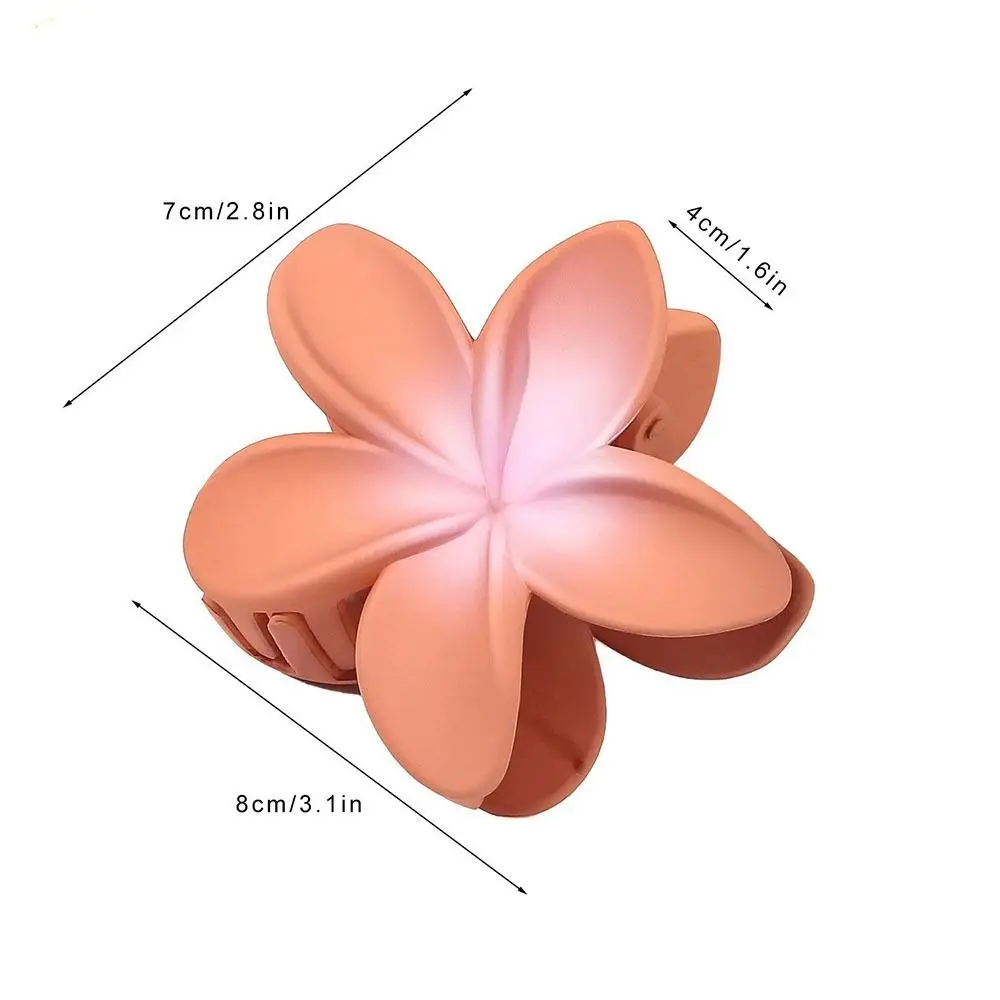 Sweet Hair Clip Frangipani Hair Clips Fashion Gradient Transparent Color Flower Hair Clip Ins Style Plumeria Colorful Hair Clip