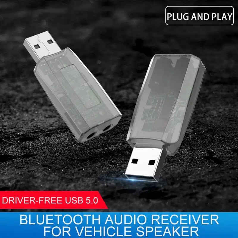 2 in 1 Wireless Bluetooth-compatible Receiver FM Transmitter Adapter Wireless Car USB Stereo Music Audio Receiver Adapter