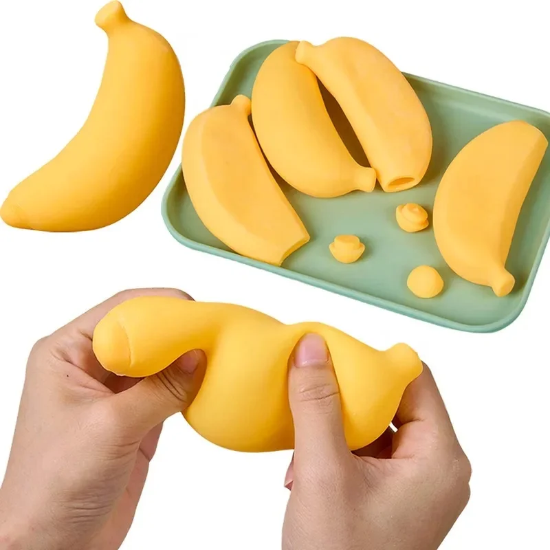 Creativity Banana Shape TPR Empty Ball Shell DIY Squeeze Toy Squishy Stress Relief Crafts Making Tool Empty Ball Skin Fillable