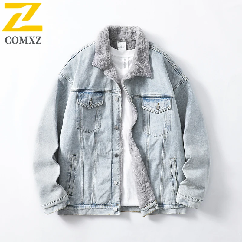 

Winter Denim Jacket Men 2025 New Classic Lapel Travel Thickened Coldproof Parka Coat Outdoor Camping Windproof Warm Padding Coat