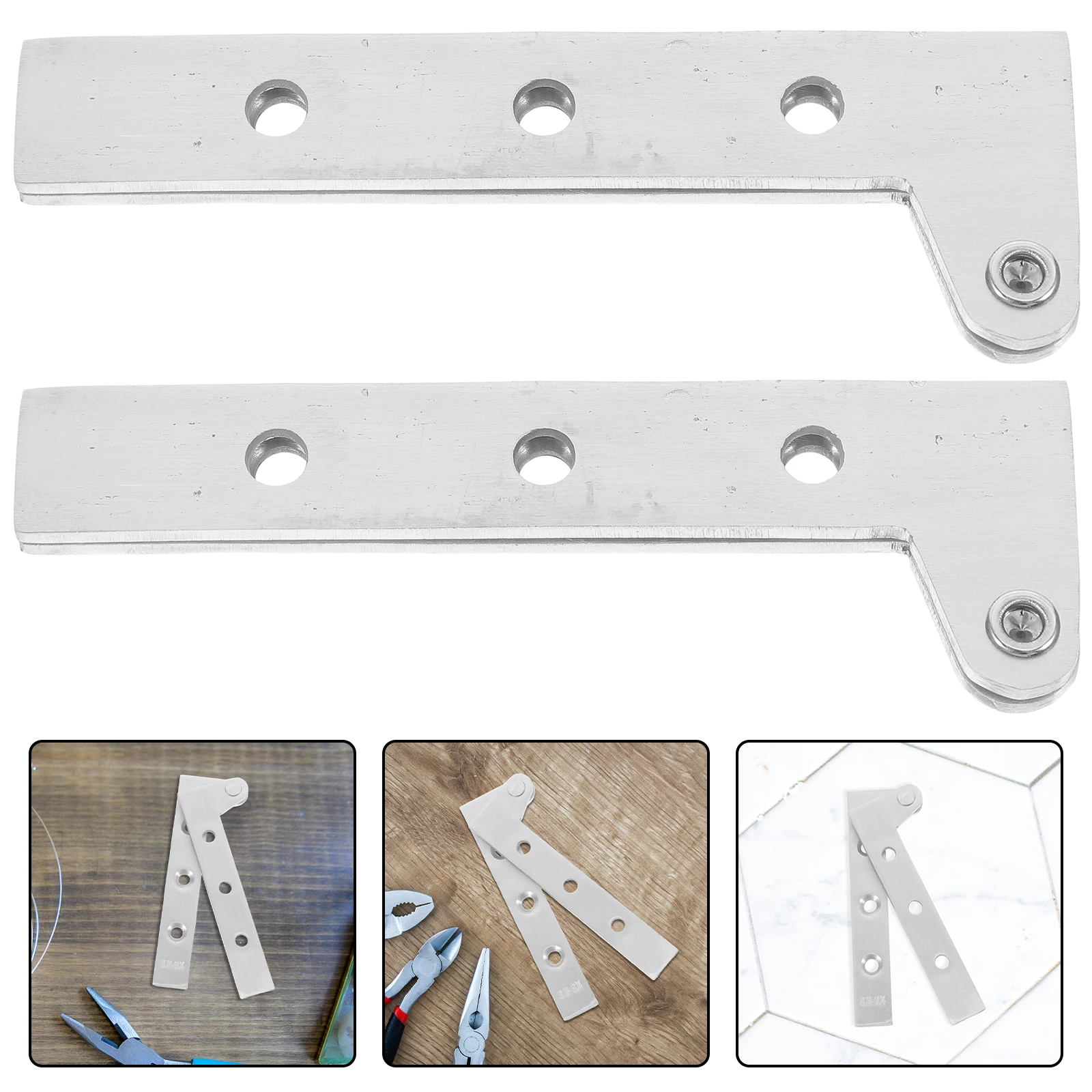 

4pcs Stainless Steel Seven Shaped Hidden Durable Rotating Pivot Hinge For Doors Cabinets Folding Flip Window Heavy Duty