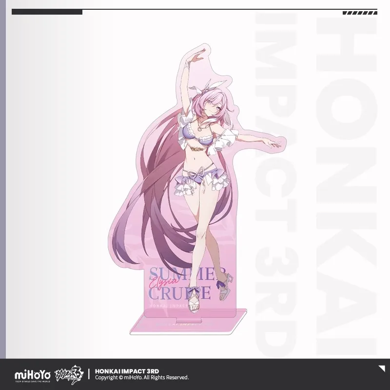 [Genuine] Game Honkai Impact 3 Summer Cruise Elysia Cosplay Standing Sign Anime Seele Cartoon 3D DIY Ornament Halloween Gift