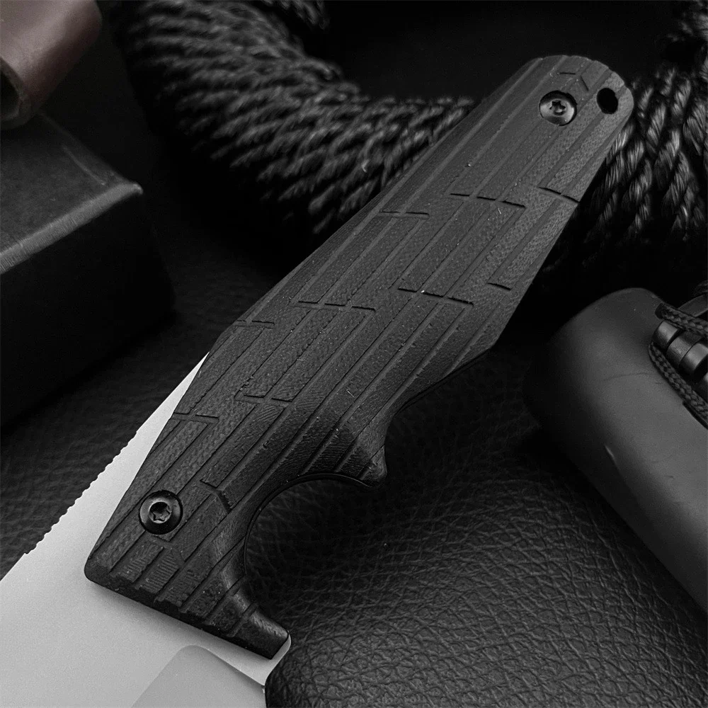 Everyday Carry Outdoor Utility Fixed Blade Knife, Portable Hunting 7Cr13MoV Steel knives Durable G10 Handle Equipped with Sheath view 2
