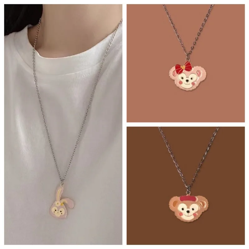 Kalung Disney StellaLou karakter Anime sekitar kartun Q kepribadian lucu Shirley Mei liontin Duffy hadiah ulang tahun anak perempuan