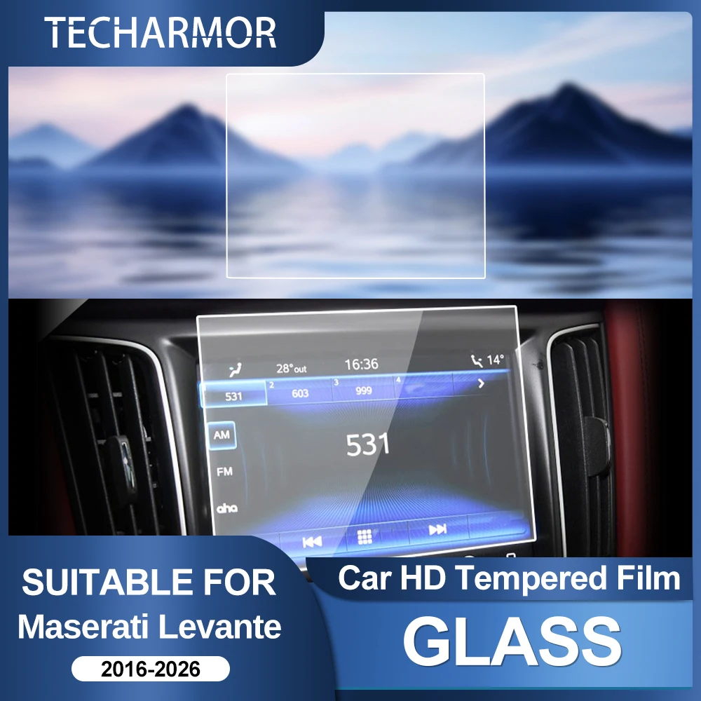 Auto-Schutzfolie aus gehärtetem Glas für 2016-2026 Maserati Levante GPS-Navigationsbildschirm-Displayschutz. – Detail 1