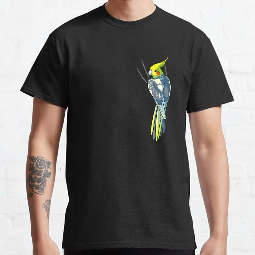 

Awseome Pied Cockatiel funny cockatiel meme gift T-Shirt for parrot lover plus size clothing for parrot owner 100% cotton tee